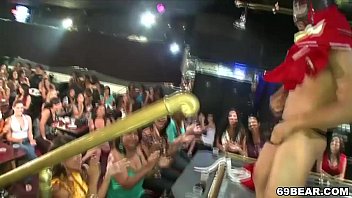 girls queue up to suck stripper cock