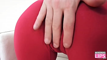 yoga pants half down showing pussy