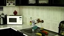 Masturbating With Vegetables In The Kitchen