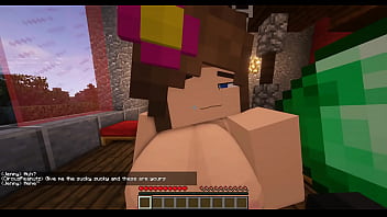 Minecraft sex jenny sucks your cock and swallows your cum
