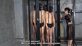 Starts a birthday party with four slaves
