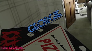 Georgie had a surprise for the pizza guy coming Georgie had a surprise for the pizza guy coming