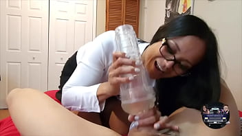 Step mom fleshlight sperm extraction