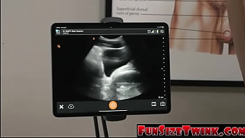 Medical examination of a tiny teen boy