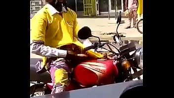 Motorbiker stroking his meat Motorbiker stroking his meat