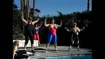 Busty by the pool Busty by the pool
