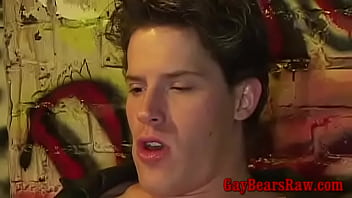 Mature gaybear enjoys a hung guy Mature gaybear enjoys a hung guy