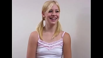 Leah luv cute blonde with brace huge cock deepthroat facefuck throat fuck and facial pov blowjob