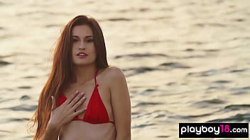 Adorable skinny naked muse demi fray stripping and posing on the rocks Adorable skinny naked muse demi fray stripping and posing on the rocks