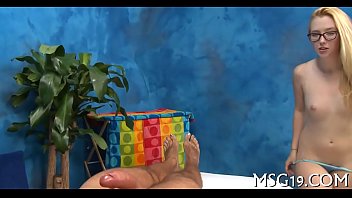 Hottie screwed on a massage table