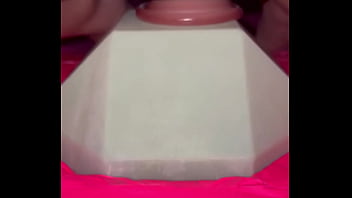 Tiny redhead rides a fence post cock Tiny redhead rides a fence post cock