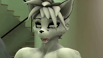 Furry con cerveza y con grandes tetas fornican en un bar