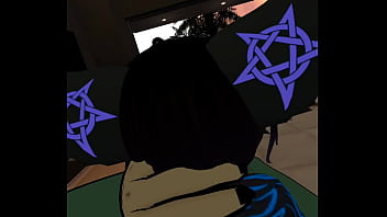 Mute cat grinds against bunny momma's clit until they both cum