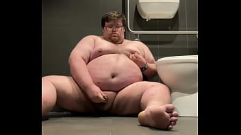 Chub cums in public toilet Chub cums in public toilet