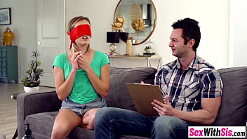 Blindfolded blonde teen step sister gets pounded by her hung step brother