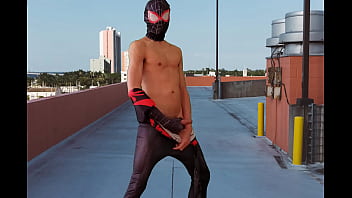 Cos play spiderman jerking off and cum Cos play spiderman jerking off and cum