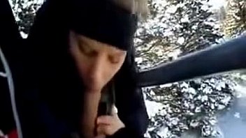 Gf sucks cock on ski lift Gf sucks cock on ski lift