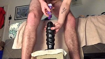 Riding and stretching with some of my dildos Riding and stretching with some of my dildos