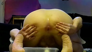 Stuffing wet sausages in my ass then pushing them out