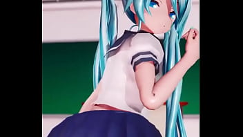 Miku doing lewd things alone in her study time Miku doing lewd things alone in her study time