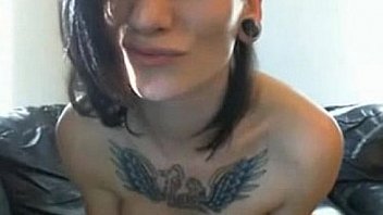 Skinny tattooed altgirl fucks boths holes with dildo Skinny tattooed altgirl fucks boths holes with dildo