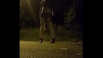 Kiara is walking at night end pissing on everything