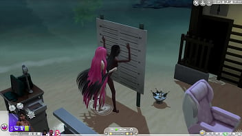 Shemales in tropical island gameplay