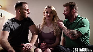 Chubby blonde teen gets big ass double penetrated in a hardcore threesome Chubby blonde teen gets big ass double penetrated in a hardcore threesome