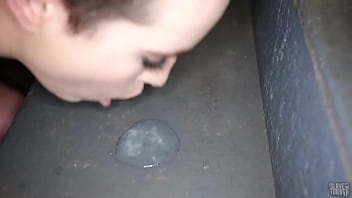Perverted submissive brooke johnson slurps cum up from the filthy stairs Perverted submissive brooke johnson slurps cum up from the filthy stairs