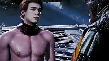 Sexy naked 3d scene in video game