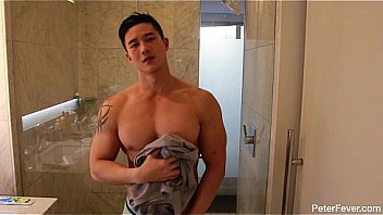 Muscle solo boy wanks in the shower Muscle solo boy wanks in the shower
