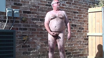 Man jacking off outside naked