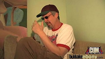 Ebony babe sucks too many white cocks 17