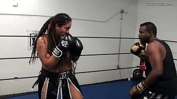 Sparring in the boxing ring with a session girl darrius vs fiesty feminista Sparring in the boxing ring with a session girl darrius vs fiesty feminista