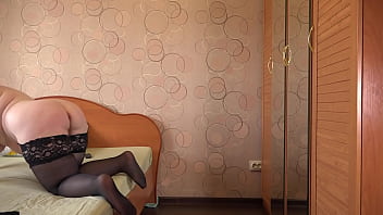 Undress me and fuck me a mature hairy pussy cums on the bed a curvy milf with a big ass and big boobs pawg