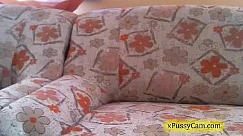 Sexy brunette pussy masturbation show