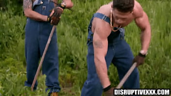 Hot celebs sneak out of tv set for gay sex