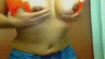 Brunette puts on a webcam show Brunette puts on a webcam show