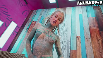 Hard anal fuck for tattooed girl balls deep assfuck for goth slut atm facial