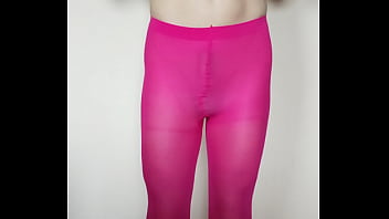 Misr4 trap crossdresser cums on pink tights Misr4 trap crossdresser cums on pink tights
