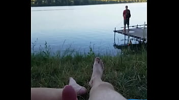 Nude jerking on beach with people walking by Nude jerking on beach with people walking by