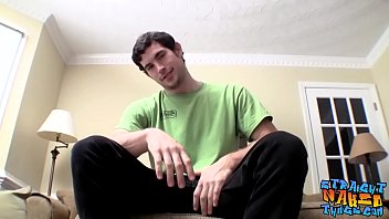 Beefy straight guy strokes huge cock Beefy straight guy strokes huge cock