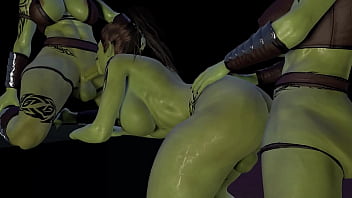 Threesome standing fuck with 3 futanari ork dickgirls Threesome standing fuck with 3 futanari ork dickgirls