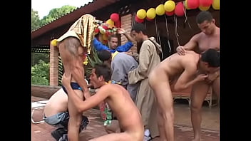 Gay friends have wild outdoor orgy Gay friends have wild outdoor orgy