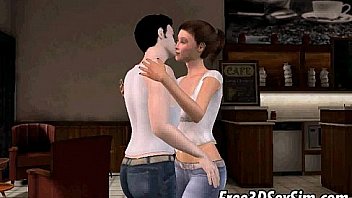 Tasty 3d cartoon barista getting fucked at work
