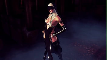 Lustful mature nun in black suit solo posing without panties in cathedral Lustful mature nun in black suit solo posing without panties in cathedral