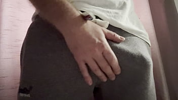 Large uk cock exploding from grey gym joggers Large uk cock exploding from grey gym joggers