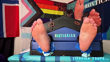 Bound fat guy endures tickling torment Bound fat guy endures tickling torment