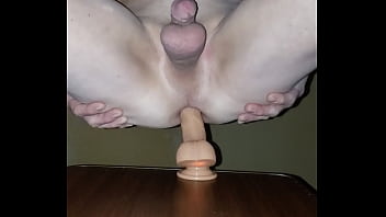 Massive anal drainage while taking my dildo from behind