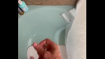 Showering self piss & using it to cum Showering self piss & using it to cum